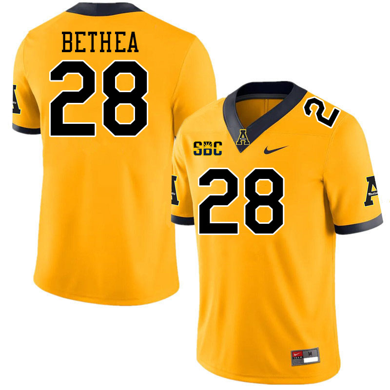 Appalachian State Mountaineers #28 Jayden Bethea College Football Jerseys Stitched-Gold